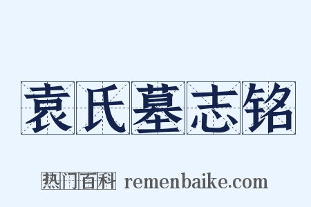 袁氏墓志铭是什么意思的图片